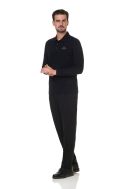    K256-Polo uomo manica lunga nero