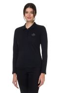    K257-Polo donna manica lunga nero