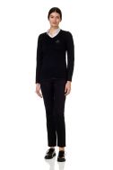    K966-Maglia donna scollo V nero