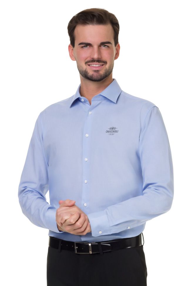    1100-F170-10-AZZURRO-Camicia Uomo Azzurra No Stiro