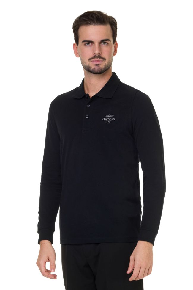    K256-Polo uomo manica lunga nero