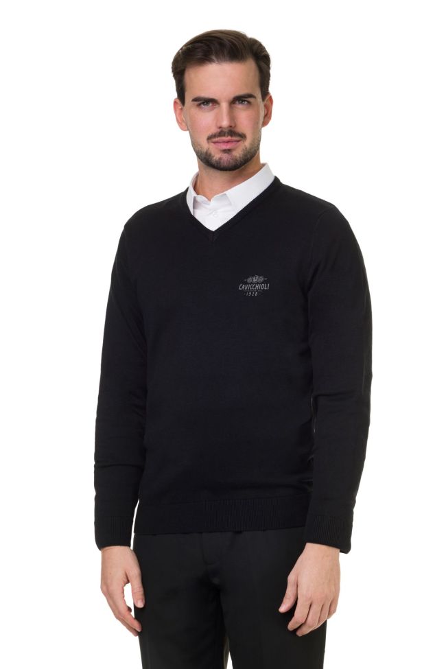    K965-Maglia uomo scollo V nero
